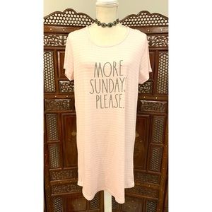 💤 RAE DUNN NIGHT SHIRT M *MORE SUNDAYS PLEASE* NOVELTY VALENTINES SUPER SOFT